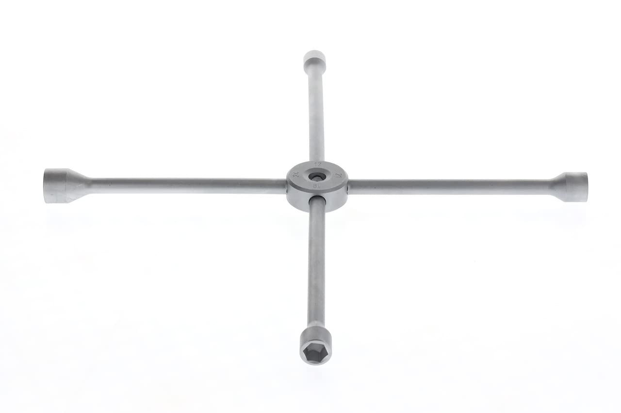 GEDORE Llave tipo cruz, Para automóvil/camión, Anchos de llave 17 x 19 x 21 x 24 mm, Llave en cruz para ruedas, Cambio de neumáticos coche, Herramienta, 28 PR