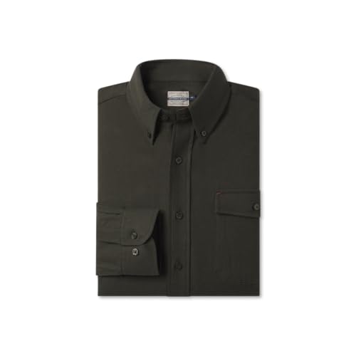 Southern Marsh Men's Old Mill Heather Flannel Dress Shirt, Long Sleeve Woven Dress Shirt