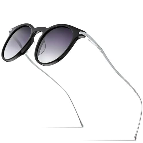 Trendige Sonnenbrille für Herren, Vintage, runde Sonnenbrille für Damen, hochwertige verspiegelte UV400-Töne