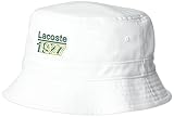 Lacoste Men's 1927 Graphic Bucket Hat, White, M/L