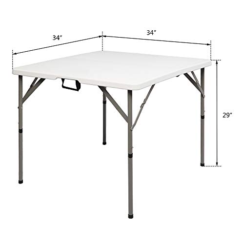 Table pliante blanche plastique 86 cm stable et facile à ranger - 4