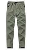 ZooYung Boys Girls Fleece Lined Warm Joggers Pants Water Resistant Waisted Thermal Winter Sweatpants Running Hiking with Zipper Pockets(13822OliveGreen10)