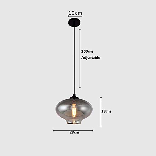 Lustre en verre E27 à chaîne réglable pour corriger la hauteur - 8