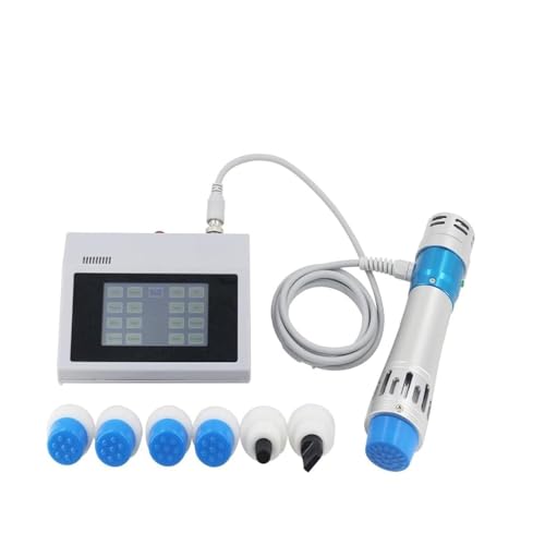 Máquina de terapia de ondas de choque para aliviar el dolor, frecuencia ajustable 1-18Hz, regulación de energía 10-300 MJ, incluye 7 sondas para tratamiento de espalda, hombros y cintura