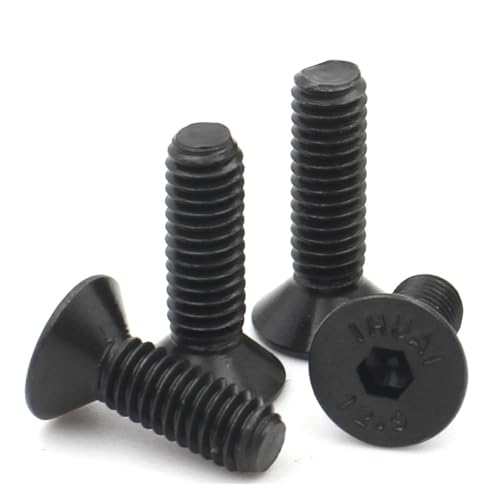 Image of yaoqijie 2-50Pcs M1.6 M2 .5 M3 M4 M5 Grade10.9 Steel Hex Hexagon Socket Flat Countersunk Head Machine Screw Bolts DIN7991 lasting(8mm,M2 (50pcs))