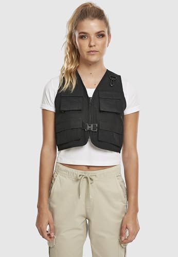 Urban Classics Damen Ladies Short Tactical Vest Jacke, Schwarz, M EU