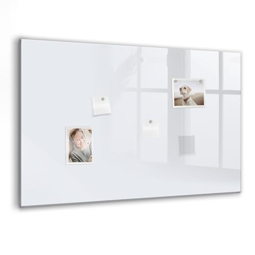 Tableau blanc magnétique en verre 90x60 avec aimants néodyme et marqueur