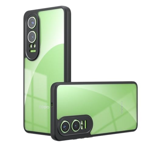 Image of REALCASE Back Cover Case for OnePlus Nord CE 4 Lite 5G / Oppo K12x 5G | Slim Fit Hard PC Back & Soft TPU Bumper | Protective Shockproof Scratch Resistant Case for Nord CE 4 Lite (Black+Clear)