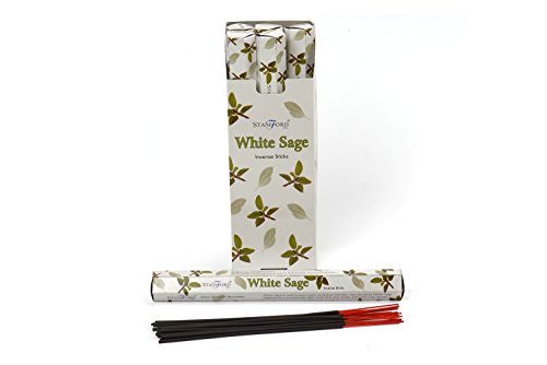 STAMFORD INC. 37119 White Sage Incense Sticks, 20 Sticks x 6 Packs