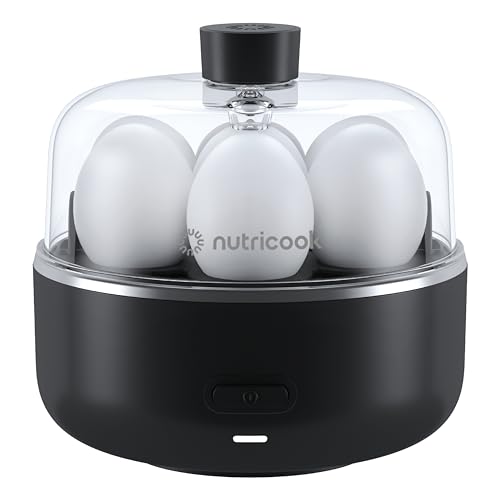 Nutricook Egg Cooker 7 Eggs Capacity Egg Cooker for Boiled Poached Scrambled Eggs & Omelettes Buzzer Indicator Precision Cooking Includes accessories EC207ME-K Black 2-Year Limited Warranty