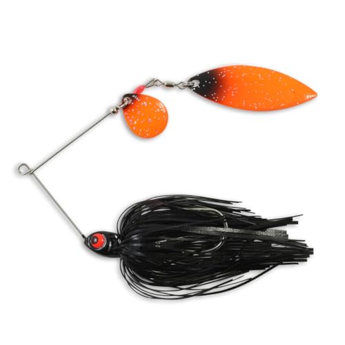 Northland Fishing Tackle Reed Runner Tandem Spin - Premium Spinner Baits for Freshwater - Lures for Bass, Pike, and Musky, Blackbird, 1/2 Oz