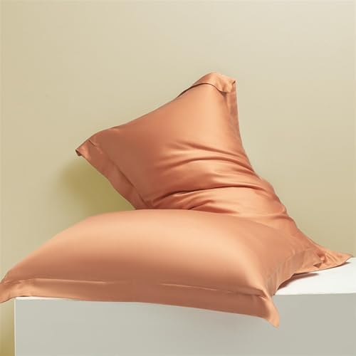 Confezione da 2 federe in Tencel 100S, 48 cm x 74 cm/18,9 x 29,1 pollici, federe for cuscini in busta di Lyocell con fibre vegetali naturali(Orange)