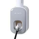 歯磨き粉ディスペンサー 歯磨き粉ホルダー 自動 スタンド 壁掛け 便利 取り付け簡単 洗面道具 衛生用品 洗面グッズ 歯磨きグッズ (グレー)