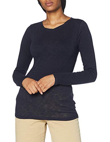 Marc O'Polo Damen Damen Longsleeve aus Bio-Baumwolle, Langarmshirt mit...