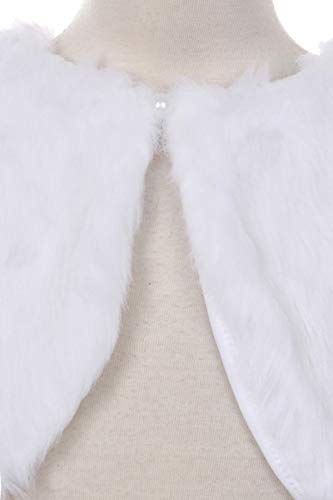 White Faux Fur Pearl Button Little Girls' Special Occasion Shrug4
