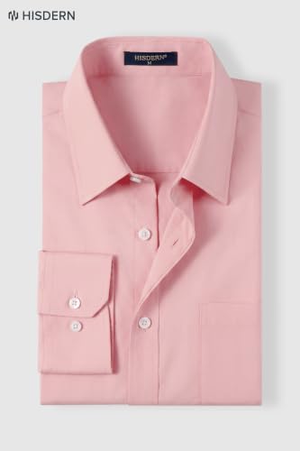 Image of HISDERN Mens Dress Shirts Long Sleeve Button Down Casual Shirts for Men Inner Contrast Formal Business Tuxedo Wedding Shirt