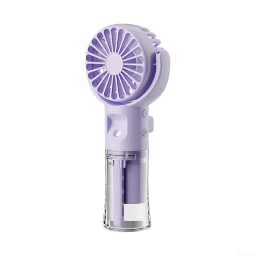 Ventilador de mano recargable con 4 velocidades, USB-C portátil para mini ventiladores de pulverización con botella de agua, ventilador de escritorio personal silencioso para niños, estudiantes