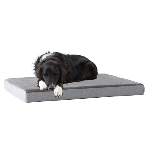 Barkbox Orthopedic Dog Bed with Memory Foam, Premium Comfort for Dogs and Puppies, Large Sized Dog Bed for Joint Relief and Restful Sleep, Durable and Easy to Clean - Grey, Large