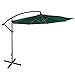 Westin Outdoor Cantilever Hanging Patio Umbrella with Cross Base & Crank, Dark Green