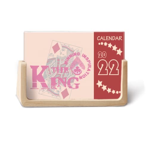 Calendrier de bureau 2022 King Playing Cards avec motif ustensiles de jeu
