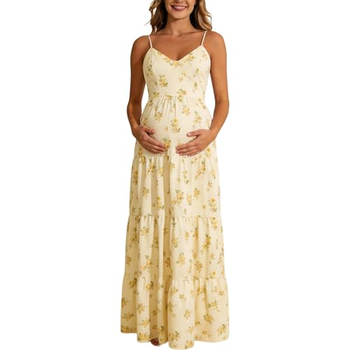 Robe a Bretelles Enceinte pour Ceremonie d'Ete et Plage Maternite