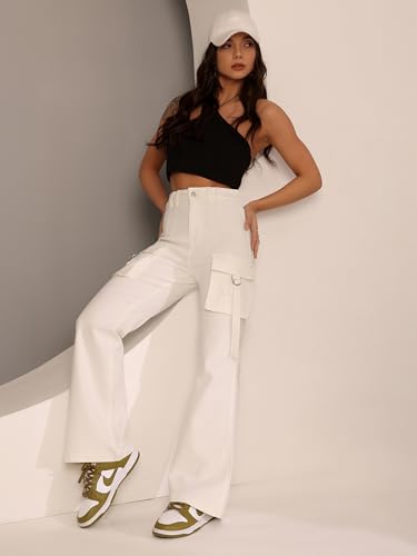Image of Dolce Crudo Boot Cut High Rise Cropped Jeans for Women