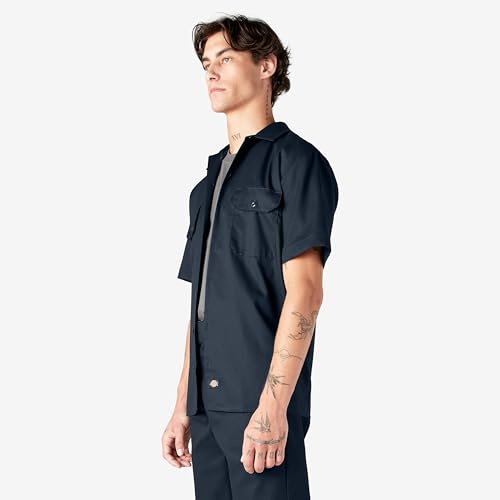 Image of Dickies Men's Short Sleeve Work Shirt - Durable Twill Button Down Shirts for Men, Lightweight Uniform for Daily Wear