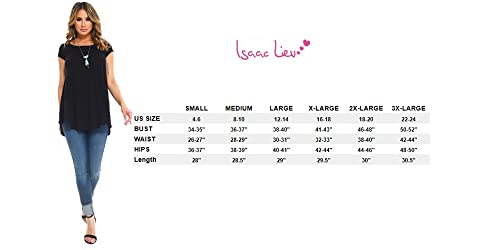 Isaac Liev Women's Tunic Top – 3 Pack Casual Short Sleeve Scoop Neck Soft Flowy Swing Summer Blouse T Shirts Made In Usa Pack3 2Xl #TOP4