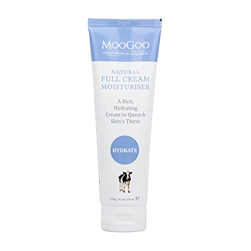 MooGoo Natural Full Cream Moisturizer - Ultra-Hydrating Repair for Dry, Itchy, Sensitive Skin - Cruelty Free Mens and Womens Moisturizing for Face and Body - 120g