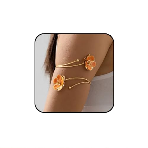 Auiremrti Schmetterlingsblume Oberarm-Armband,Minimalistisches Manschetten-Armreif, Spiralarmband, Einstellbare Goldarmband, Boho-Schmuck für Frauen