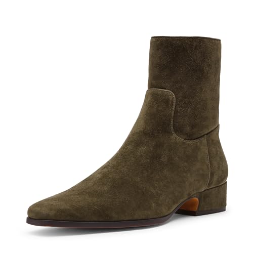 Steve Madden Botines Dusty para mujer, gamuza oliva, 36-37 EU