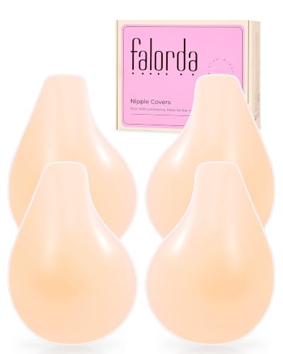 Image of Nipple Covers for Women Pasties Nipple Covers With Lift Breast Bra | Falorda Nipple Covers for Women Pasties Nipple Covers With Lift Seamless Reusable Pasty Sticky Adhesive Bras Breast Petals