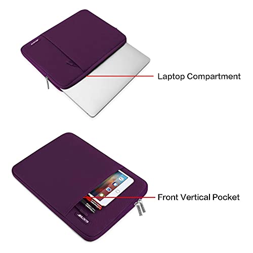 Image of MOSISO Laptop Case 16 inch, 15-15.6 inch Laptop Sleeve Compatible with MacBook Pro 16 M4 M3 M2 M1, HP Acer Dell Lenovo ASUS Notebook, Polyester Vertical Computer Sleeve Bag with Pocket, Magenta Purple