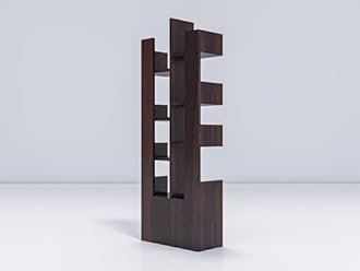 WoodMarwar Sheesham Wood Free Standing Book Shelf | Multipurpose Bookshelf Storage Display Rack with 8 Open Shelf & 1 Drawer for Ofice | Decorative Corner Shelf Bookcase for Home Dcor | Walnut