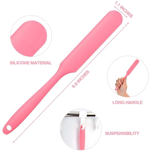 Image of 6Pcs silicone wax applicator Non-stick Waxing Applicator Hair Removal Sticks Applicator Spatula Reusable Hard Wax Scraper for Home Salon Body Use (Pink)