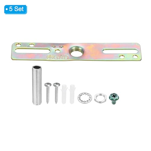 Image of PATIKIL 4 inch Ceiling Light Plate Kit, 5 Pack Light Crossbar Mounting Bracket Universal Lamp Fixture Hardware Set for Chandelier Wall Light, Zinc Plated