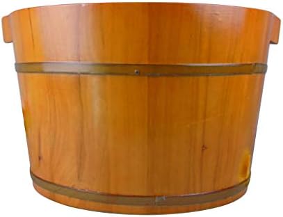 Foot Massager Spa Adult Wooden Foot Tub, Household Foot Bath with Lid, Fragrant Fir Foot Bath, Foot Bath Barrel, Foot Bath, Family Health Gift,25cm