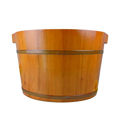 Katzowen Masajeador de Pies Spa, Cubeta de Madera para Pie, Baño de Pies con Tapa, Madera de Abeto Fragante, Barril para Baño de Pies, Regalo de Salud Familiar, 25 cm miniatura 1