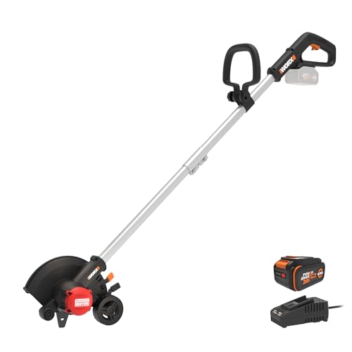WORX Cordless Lawn Edger, 7'' Grass Edger with 3 Depth Settings, 20V Trencher with Dual Wheels &...