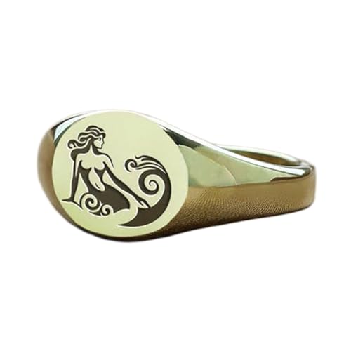 Bague sirène mythologique argent 925 et or, bijou fait main