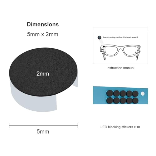 Image of 10PCS Light Blocking Stickers Compatible with Gen1 /Gen2 Etc Smart Glasses, Camera Privacy Cover Accessories Glasses Accessories