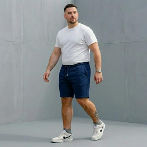 Image of Khakey The Men's Cotton Short for Men | Knee Length Plus Size Shorts for Men | Mens Regular Fit Cotton Lounge & Casual Short's | Soft Fabric (XXL, 3XL, 4XL, 5XL, 6XL, 7XL, 8XL)