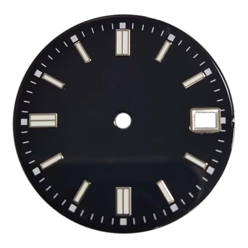 1個 28.5mm 時計文字盤 日付表示窓 滅菌時計フェイス シングルカレンダー C3 グリーン 発光 NH34 NH35 NH36 ムーブメント用(WZ-N-258)