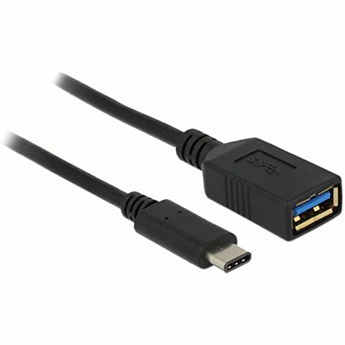 DELOCK Adapterkabel USB 3.1 Gen 1 USB Type-C Stecker > USB A Buchse 15 cm schwarz