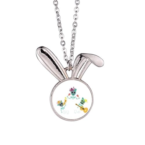 Collier lapin mort-vivant pendentif mexicain Dia de los Muertos