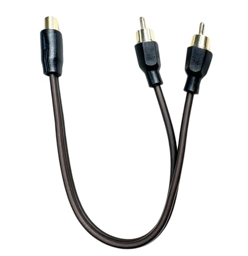 Adaptador de audio estéreo RCA en Y con conectores chapados en oro anticorrosión