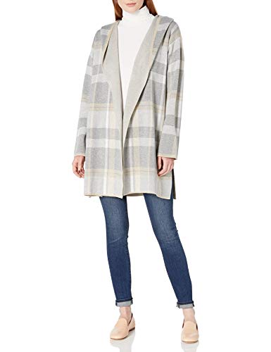 Calvin Klein Women's Hooded Sweater Jacket, Grey Heather Multi, X-Small