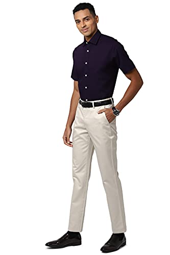 Image of Peter England Men Mid Rise Regular Fit Trousers