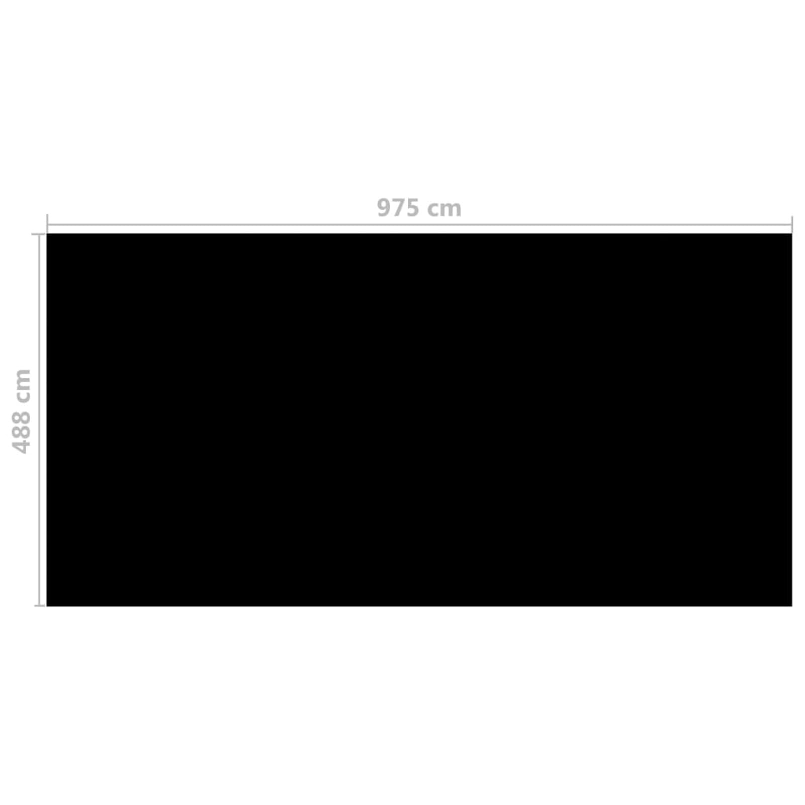Cubierta de Piscina, Accesorios Piscina, Tapa Piscina, Cubre Piscinas, Cobertor Piscina, Funda Piscina, Protector Suelo Piscina, PE Negro 975x488 cm