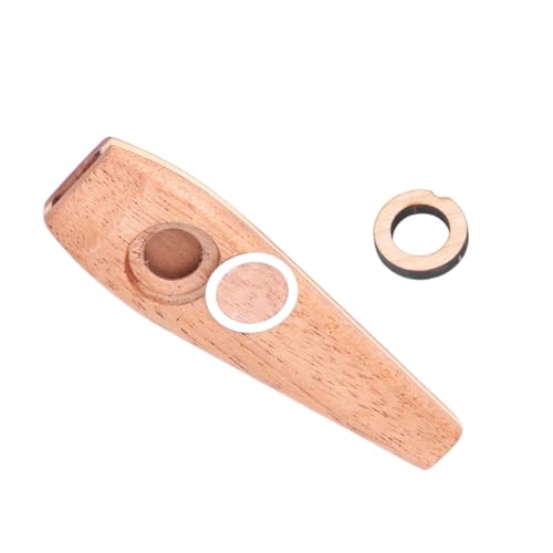 BESPORTBLE 1Pc Solid Wood Kazoo Musical Instrument Lightweight and Durable Ukulele Partner for Guitar Players for Music Lovers Khaki Color